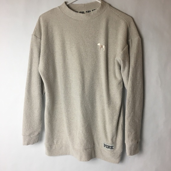 PINK Victoria's Secret Tops - Victoria secret sweater Oatmeal Stadium Mock SZ XS